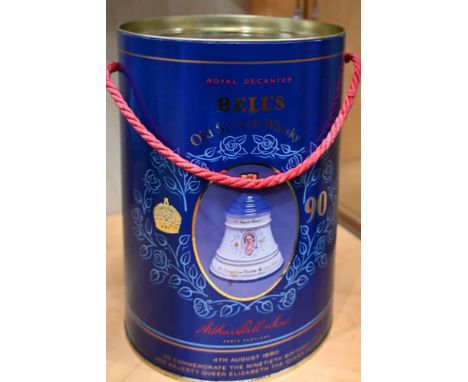 Bells Old Scotch Whisky commemorative bell (contents intact) Queen Mother 90th Birthday 