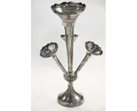 Hallmarked silver epergne, makers mark rubbed but possibly N&D, Birmingham date letter W 1921, height 25 cm 