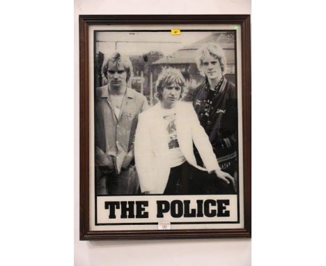 Vintage mirrored picture of the band The Police