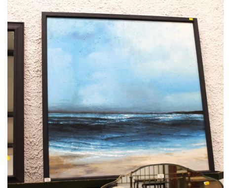 Seascape on canvas, unsigned, image 102 cm x 101 cm