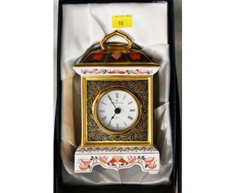 Royal Crown Derby old Imari pattern mantle clock 