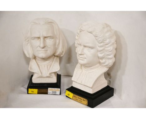 Two Goebel busts of Bach and Liszt 
