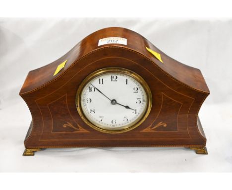 French inlaid wooden mantle clock