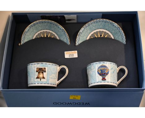 Boxed set of Wedgwood Millennium Collection cups and saucers