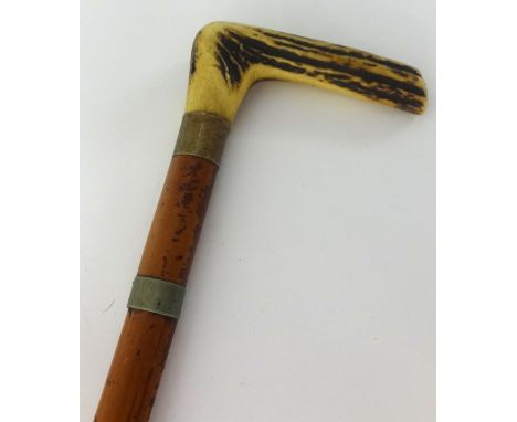 A sword stick with Malacca cane and horn type handle