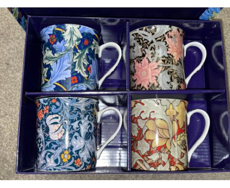 LEONARDO COLLECTION WILLIAM MORRIS SET OF FOUR FINE CHINA MUGS