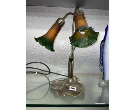 REPRODUCTION ART NOUVEAU STYLE TWIN LILY LAMP