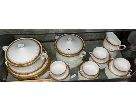 PARAGON ATHENA TUREENS AND COVERS, PLATES AND GRAVY BOAT AND SOME SIMILAR CUPS AND SAUCERS (WHICH ARE 2NDS)
