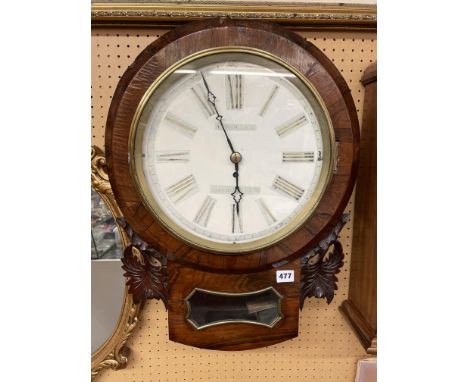 19TH CENTURY DROP DIAL CASED WALL CLOCK DIAL SIGNED C. WOOLLER