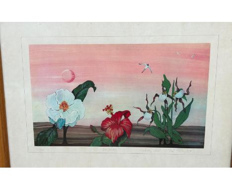 Fleur Coles a signed lithograph study flowers&nbsp;