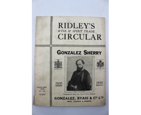  Ridley's Wine &amp; Spirit Trade Circular 1835 to 1935, January 16, 1935, Collectors Item