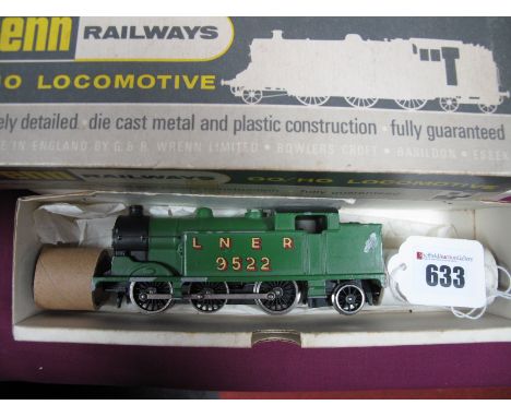 Wrenn "OO" Gauge/4mm 2 Rail Ref. W2217 0-6-2 Tank Steam Locomotive, L.N.E.R green R/No. 9522, condition fair (chipping to rai