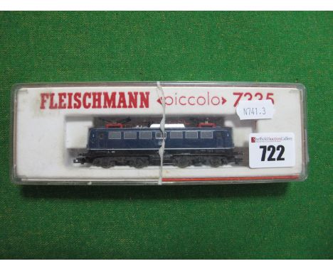 Fleischmann "N"Gauge Ref 7335 Bo-Bo Electric Locomotive, twin pantographs, German Railways class BR110 - R/No 110.222.7, good