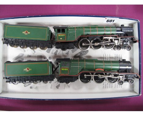 Two Trix "OO" Gauge/4mm 4-6-2 Steam Locomotives/8 Wheel Tenders, 2 Rail, unboxed, BR green "Flying Scotsman" R/No. 60103. Plu