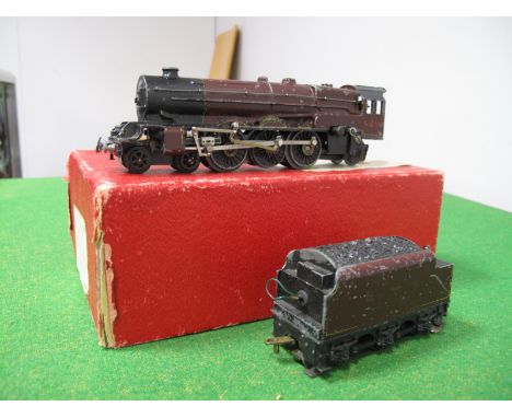 Pre War Trix T.T.R Three Rail Ref 2/540 LMS Maroon 4-6-2 "Princess" R/No 6201 Steam Locomotive and Six Wheel Tender, boxed, p