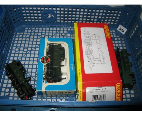 Four "OO"Gauge/4mm Tank Steam Locomotives, Triang/Hornby/GWR 0-6-0 Pannier Tank R/No 8751 GWR green, unboxed. Hornby ref R243