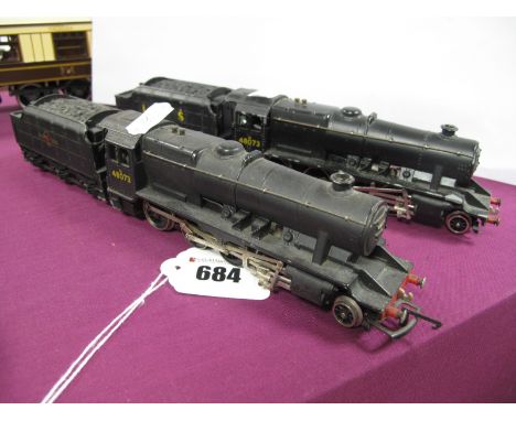 Two Wrenn "OO"Gauge/4mm Ref W2224 Class 8F 2-8-0 Steam Locomotives/Six Wheel Tenders, BR black R/No's 48073, unboxed, conditi