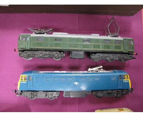 Two Tri-ang "OO" Gauge/4mm Electric Unboxed Locomotives - Ref 351, BR green Co-Co, playworn - plus Ref 753 Bo-Bo BR blue R/No
