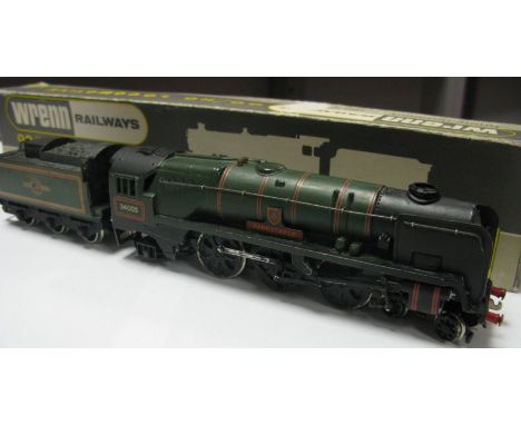 Wrenn "OO"Gauge/4mm Ref W2235 2 Rail "Bullied" "Barnstaple" BR Green, R/No 34005 - boxed, condition locomotive very good, ten
