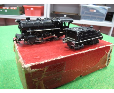 Trix T.T.R Three Rail Ref 9/525 " Amercian Outline" 0-4-0 Steam Locomotive and Eight Wheel Tender, Black R/No 3747 - paint lo