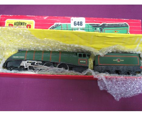 Hornby Dublo Ref 2211 2 Rail Class A4 4-6-2 Steam Locomotive/8 Wheel Tender, BR green, "Golden Fleece" R/No. 60030, boxed, co