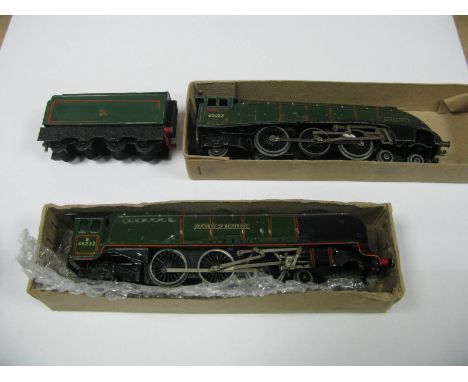 Two Hornby Dublo 4-6-2 LNER Green Steam Locomotives, three rail 'Duchess of Montrose'  R/No 46232, gloss green, unboxed - goo