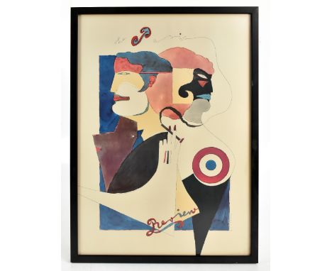 RICHARD LINDNER (1901-1978); silksceen print, poster for the Paris review, 1965, printed signature lower right, 72 x 51cm, fr