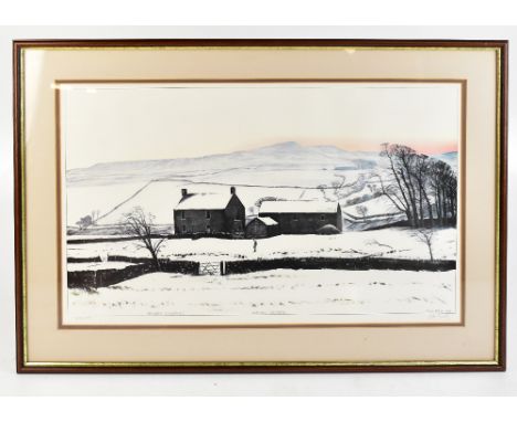 PETER BROOK (1927-2009); a limited edition signed coloured print, 'Waving Good-Bye', Lancashire snow scape, numbered 270/500,