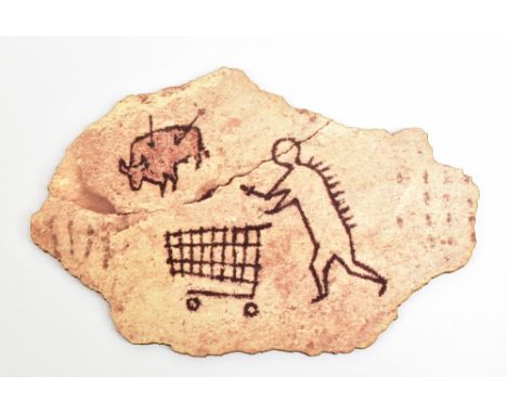 BANKSY (British, born 1974); offset lithograph on shaped wooden board, 'Peckham Rock' (2018), open edition, with printed text