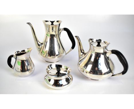 COHR; a mid-century Danish silver plated four piece tea service with impressed marks to base.Additional InformationLight scra