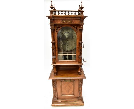 A good late 19th century Raby/Palace 19 5/8" 'Penny in the Slot' Polyphon (Style 188) musical box in walnut and burr walnut c