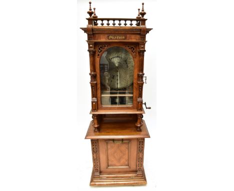 A good late 19th century Raby/Palace 19 5/8" 'Penny in the Slot' Polyphon (Style 188) musical box in walnut and burr walnut c