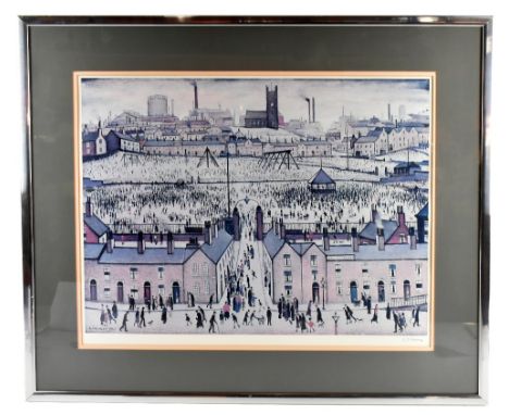 LAURENCE STEPHEN LOWRY RBA RA (1887-1976); a limited edition pencil signed print, ‘Britain at Play’, FATG blind stamp with le