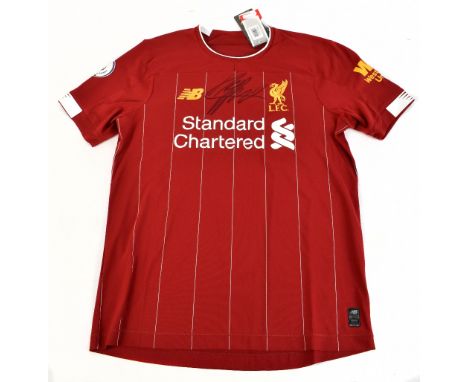 JURGEN KLOPP; a Liverpool New Balance home shirt, signed to front with 'Fahim 66' printing to reverse, size M.Additional Info