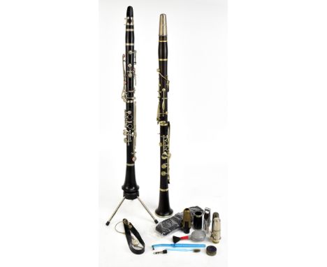E J ALBERT OF BRUSSELS; a clarinet with nickel plated mounts, stamped manufacturer's marks and import marks for 'J. Hayworth 