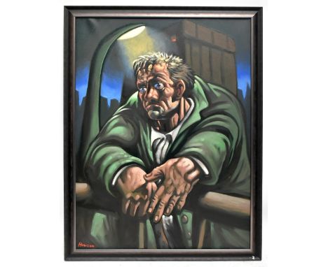 PETER HOWSON OBE (Scottish, born 1958); large oil on canvas, 'Green Dosser', 122 x 91.5cm, framed. (D)Provenance: Private col