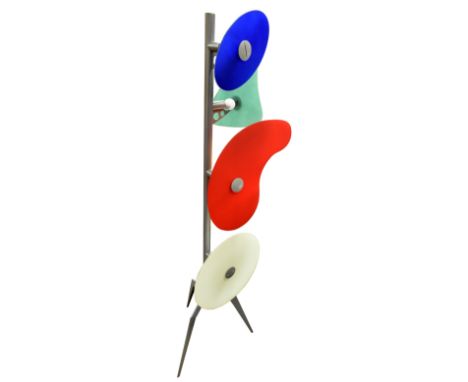 FERRUCCIO LAVIANI; a 'Foscarini Orbital Terra' floor lamp with five coloured Murano glass shades, height 165cm.Additional Inf