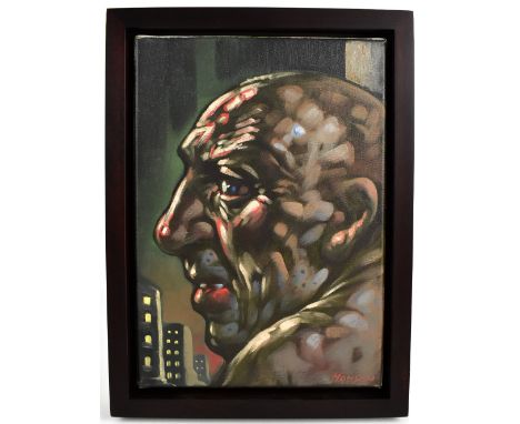 PETER HOWSON OBE (Scottish, born 1958); oil on canvas 'Mark', signed, titled and dated 2009 verso, 35.5 x 25cm, framed. (D)Pr