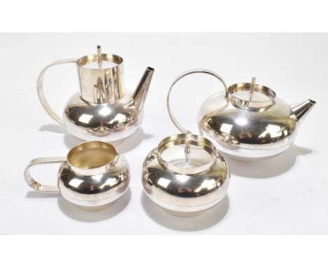 LINO SABATTINI FOR CHRISTOFLE; a 'Ceylan' four piece silver plated tea service, impressed marks to base.&nbsp;Additional Info