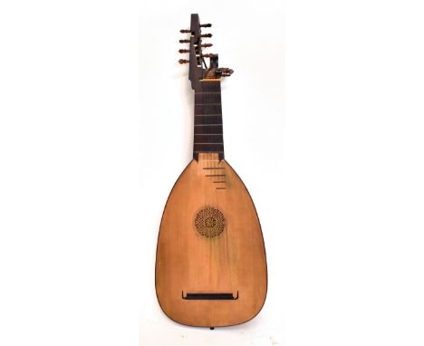 PETER HARLAN, MARKNEUKIRCHEN 1937; a nineteen course lute, cased.Additional InformationSome cracks to front, elsewhere appear