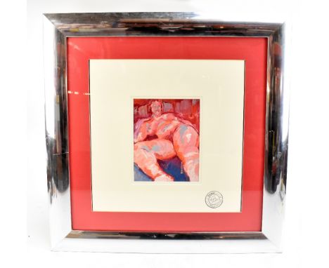 RICHARD GOWER; oil, nude portrait, signed and dated '04, 22 x 17.5cm, the mount is stamped 'Provenance Myra Studio' and dated