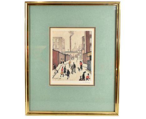 LAURENCE STEPHEN LOWRY RBA RA (1887-1976); a pencil signed limited edition print, ‘Street Scene’, with FATG blind stamp and l