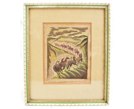 JULIA MAVROGORDATO (1903-1992); a pencil signed limited edition print on paper, 'The String on the Downs', numbered 10/30, si