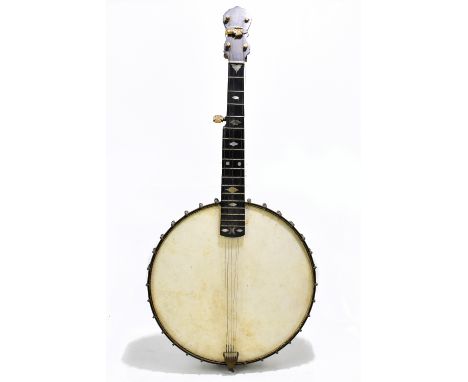 An unnamed early 20th century short scale five-string banjo, length 73cm (for restoration).Additional InformationRestoration 