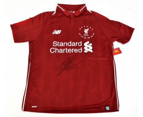 JURGEN KLOPP; a Liverpool New Balance Six Time European Cup Winners Edition home shirt, signed to front, size S.Additional In