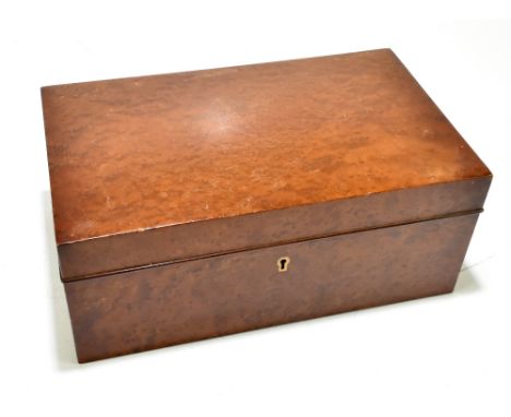 A contemporary bird's eye maple veneered humidor, unnamed, width 34.5cm.Additional InformationHeavily scratched throughout wi