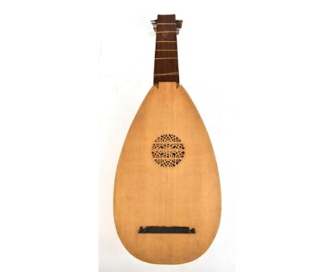 IAN THEAKSTON NRI; a Baroque lute in need of restoration, signed to interior label, Burton Joyce Nottinghamshire 1976, with h