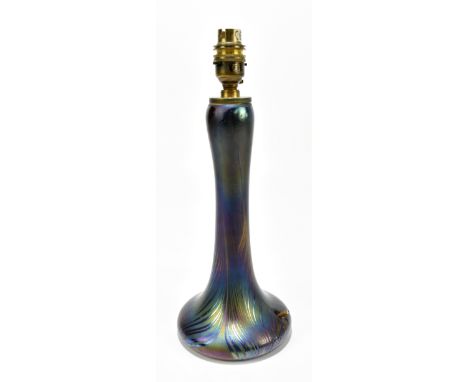 JOHN DITCHFIELD; a contemporary iridescent glass table lamp, height excluding fitting 29cm.Additional InformationThe piece is