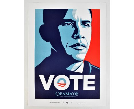 AFTER SHEPARD FAIREY; offset lithograph, 'Vote Obama '08', from the 'Art for Obama' Presidential Campaign fundraiser poster s