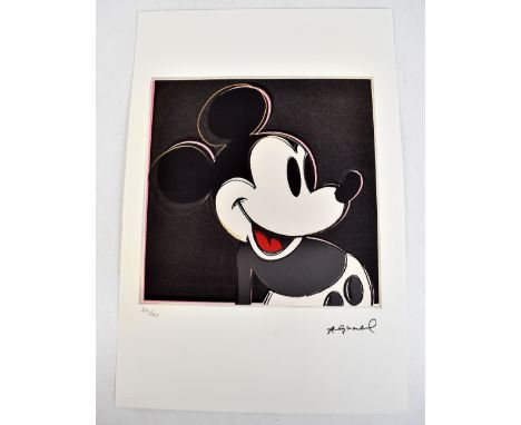 AFTER ANDY WARHOL; a limited edition coloured lithograph, 'Mickey Mouse (Black)' (1978), with printed signature to stone and 